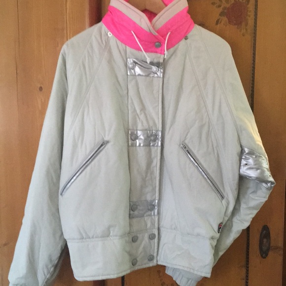 Fila Jackets & Blazers - Vintage 80s Fila Neon Pink Ski Jacket Hood Puffer